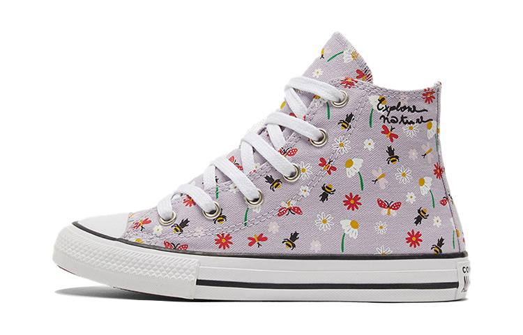 Converse Кеды Chuck Taylor All Star Удобные Устойчивые к истиранию Высокие Детские Холщовые Фиолетовые Унисекс 671102C
