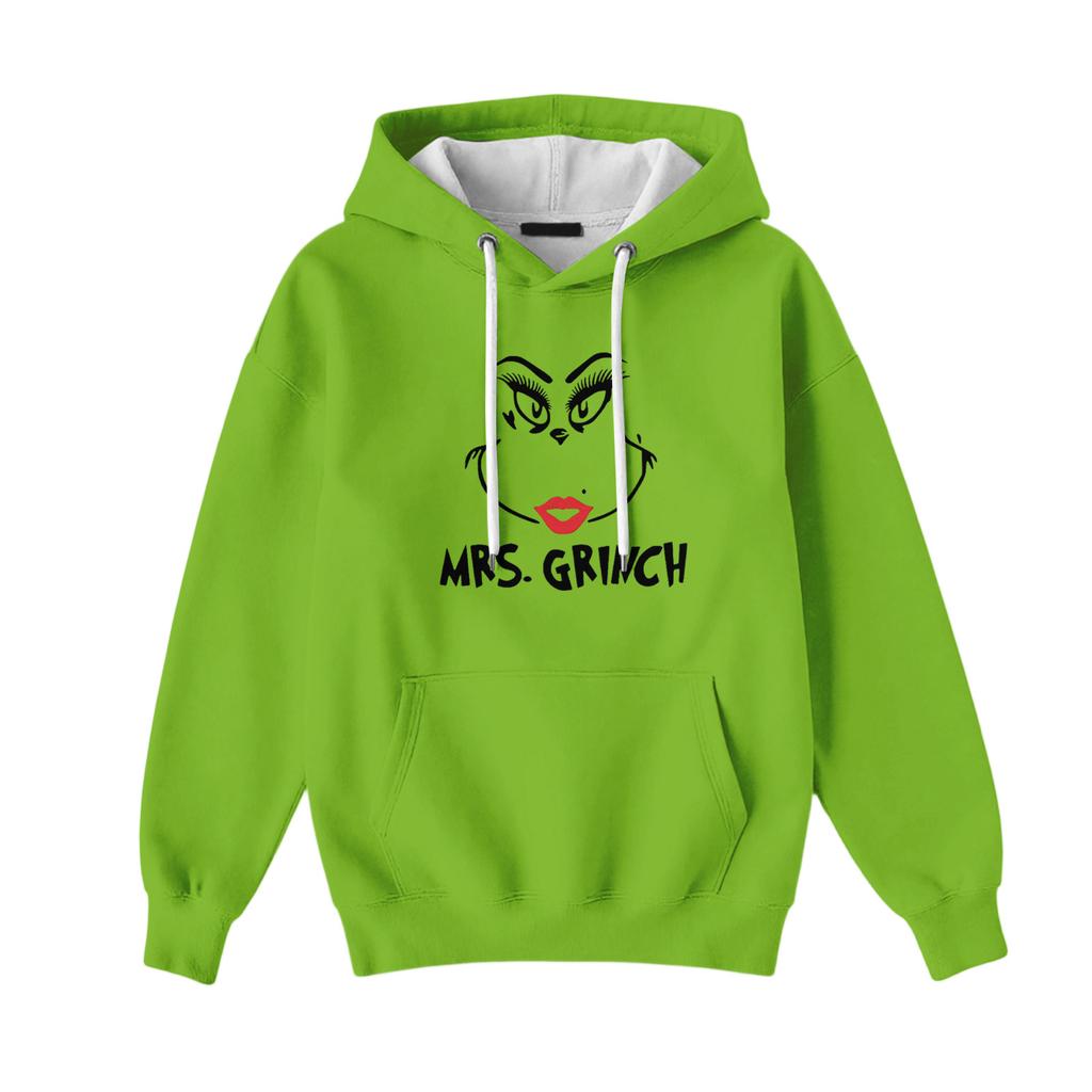 Christmas Hoodies For Women Funny Cute Printed Holiday Sweatshirt Winter Oversized Pullover Tops