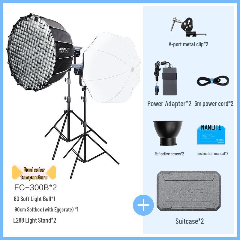 Nanlite FC-300B/500B Мощный светодиодный источник света для наружной фотографии, мягкий свет