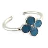 Children's Silver Ring 'Flora' Blue (rhodium-plated) - 9x9x Mm