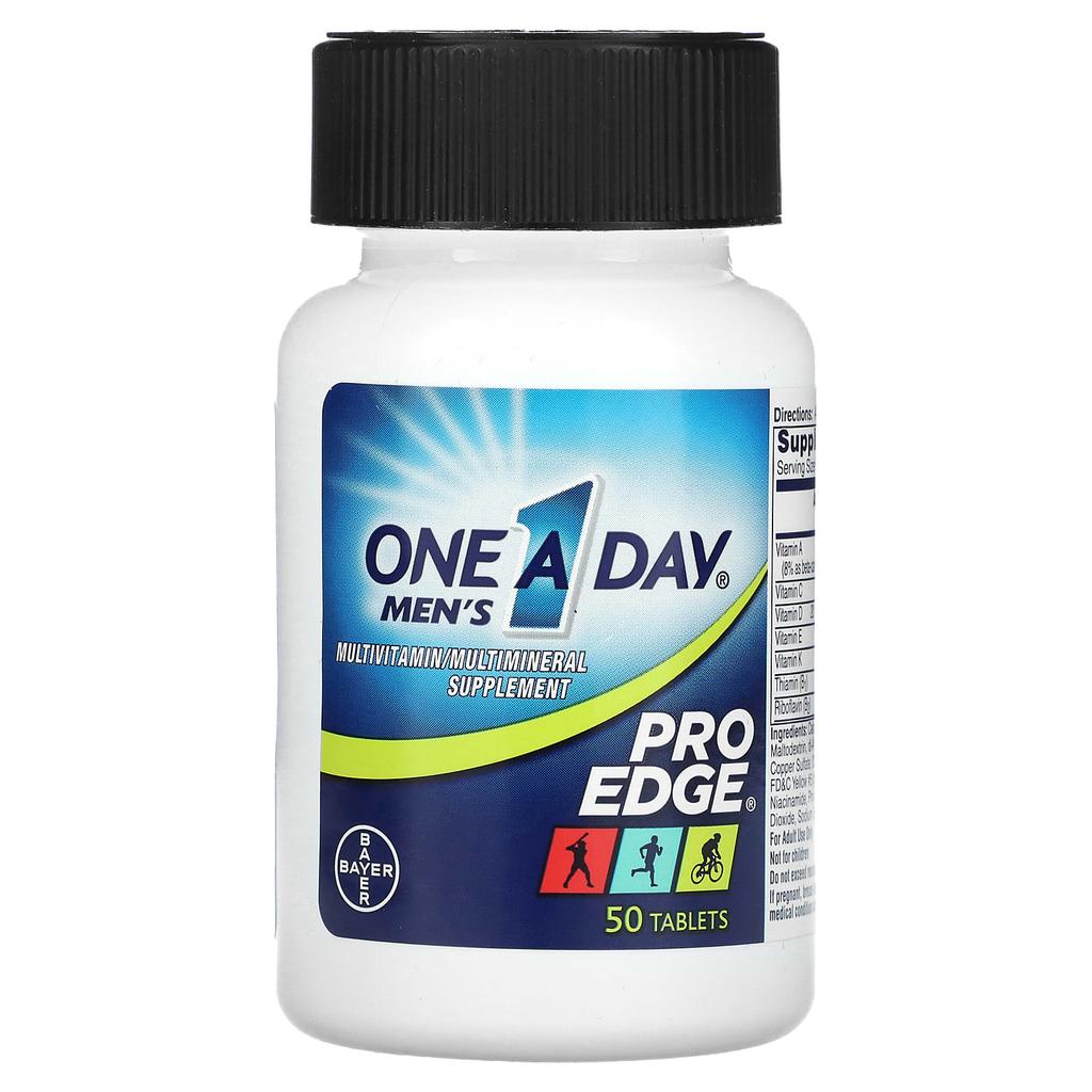 Содержит One-A-Day, Men's Pro Edge, Полный мультивитамин, 50 таблеток.