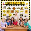 Tatuo 54 Pieces Construction Bulletin Board Set Welcome Construction Theme Classroom Decoration Under Construction Positive Saying Accent Sign Cutout