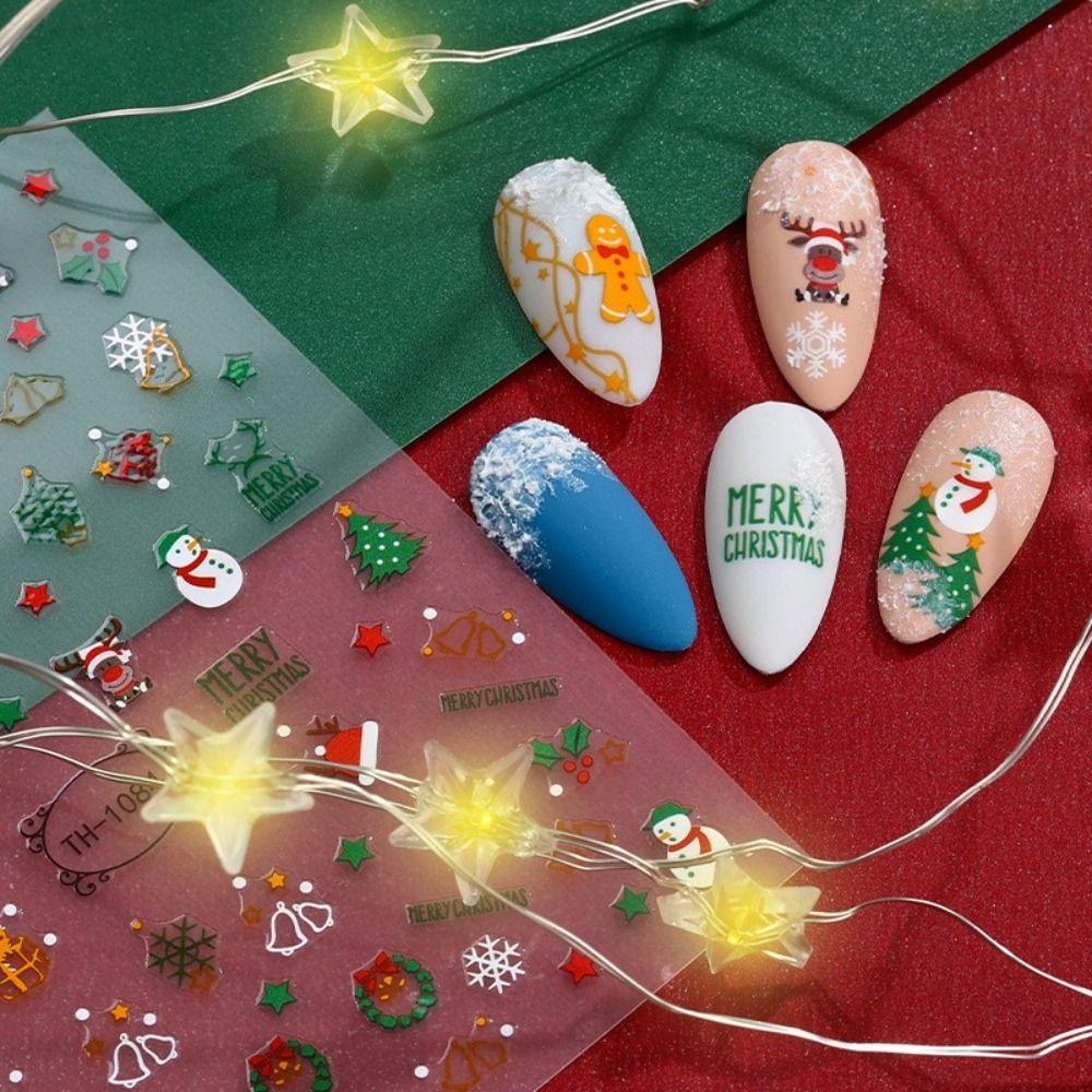 Claus Manicuring DIY Foils Nail Decals Nail Decoration Christmas Nail Sticker Nail Art Sticker