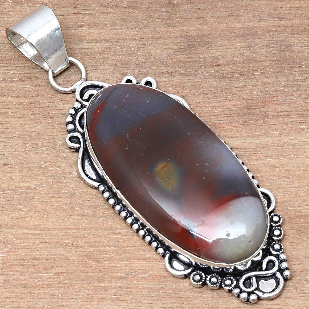 Подвеска с драгоценным камнем «Дикая лошадь» из яшмы, серебряное украшение в подарок на День святого Валентина, 2,75 дюйма