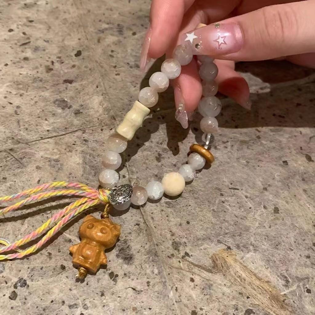 Chic Macaron Ceramic Sea Shell Beaded Bracelet Unique Fresh Sweet Jewelry For Women