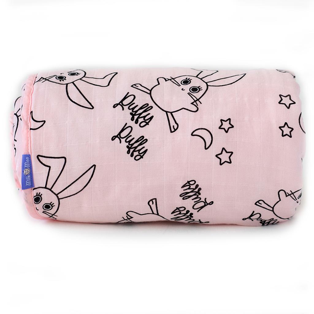 Milk&Moo Chancin Baby Muslin Fiber Filled Blanket, 100% Cotton, Ultra Soft