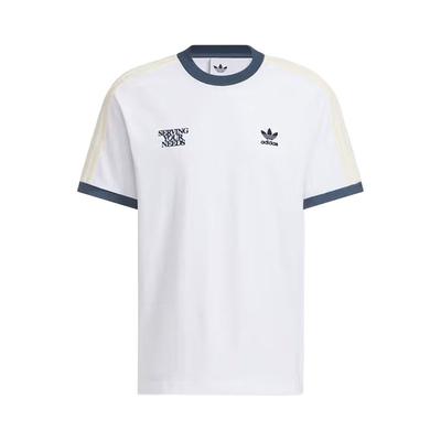 adidas Оригинальная футболка с логотипом, круглым вырезом, спущенным плечом и коротким рукавом, унисекс KT0841