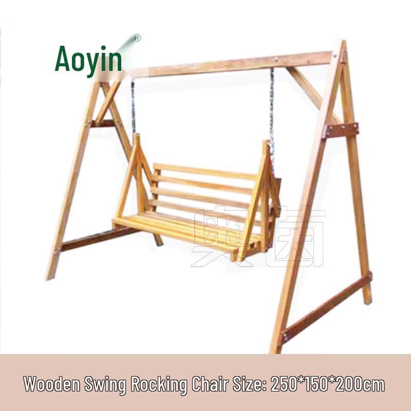 Kids Outdoor Wooden Swing Set