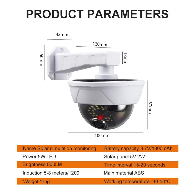 Simulation Solar Camera Outdoor Household Fake Camera Waterproof Lighting CCTV Surveillance Fake Camera Safety Protection