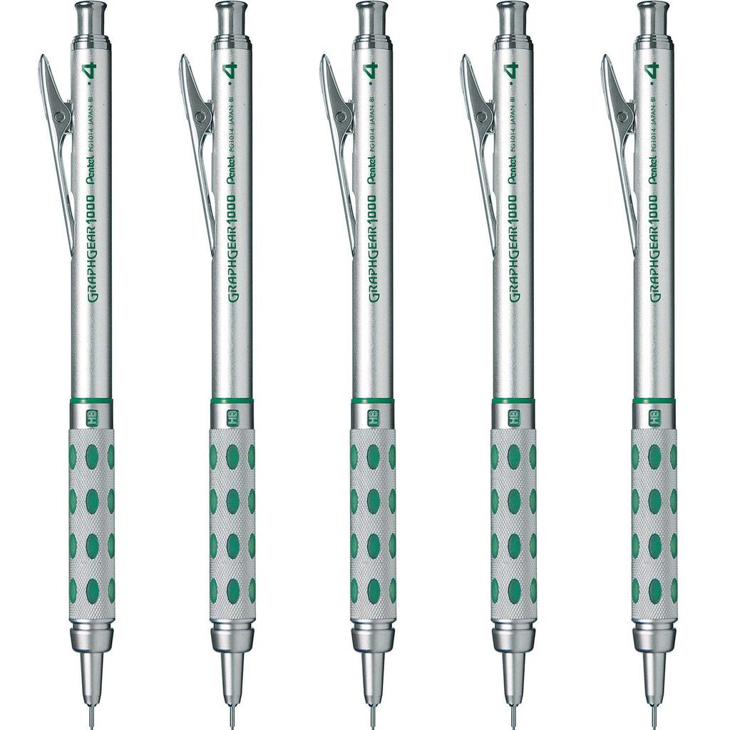 Pentel Graph Gear 1000 Mechanical PG1014 Pencil, 0.4mm, 5-Piece Set,