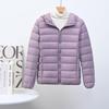Women's Korean Style Lightweight Down Jacket - Short, Hooded, Plus Size, Middle-Aged, Casual White Duck Down Coat for Autumn and Winter
