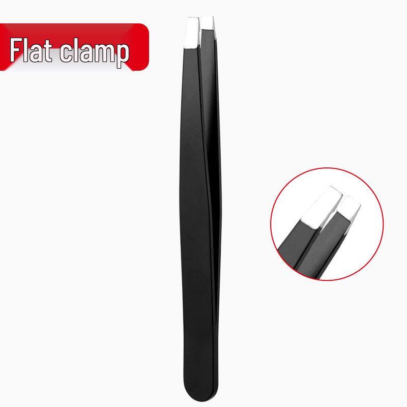 Eyebrow and Nose Hair Grooming Set: Flat and Slanted Tip Tweezers, Plucking Tweezers, Mustache Scissors, and Eyebrow Clips.