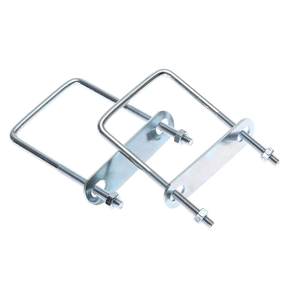 2 комплекта U-образный хомут для железной трубы, прямоугольный U-болт, квадратный болт, новый квадратный хомут
