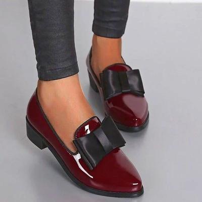 Модная весенняя женская обувь из лакированной кожи на плоской подошве, лоферы с бантом, с острым носком, повседневная обувь для женщин, неглубокие слипоны, женская обувь Zapatos