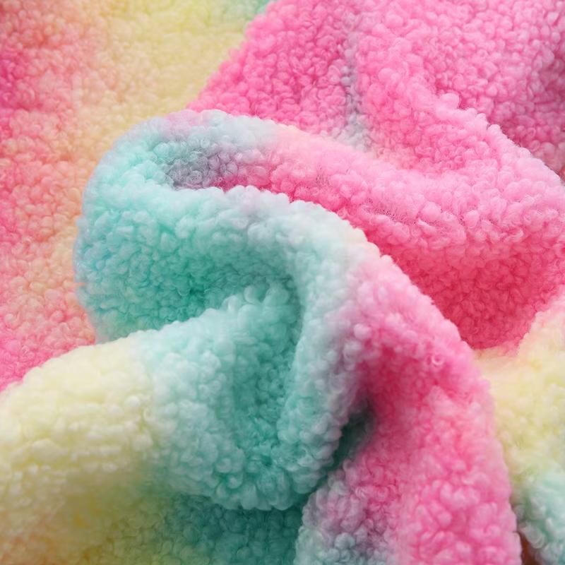 155x45см Ткань из овечьей шерсти с эффектом тай-дай, градиентная коротковорсовая ткань для зимних пальто, пижам, одеял, ткань для ручного шитья DIY TJ8911