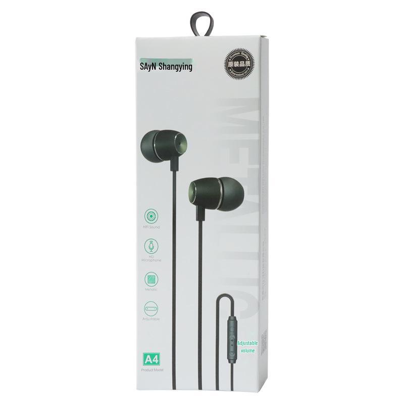 Проводные металлические наушники-вкладыши A4 с микрофоном и мощными басами