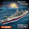 Bismarck Battleship Large Boat Cruiser Model Weapon Building Blocks Warship Set Toys for Children Gifts