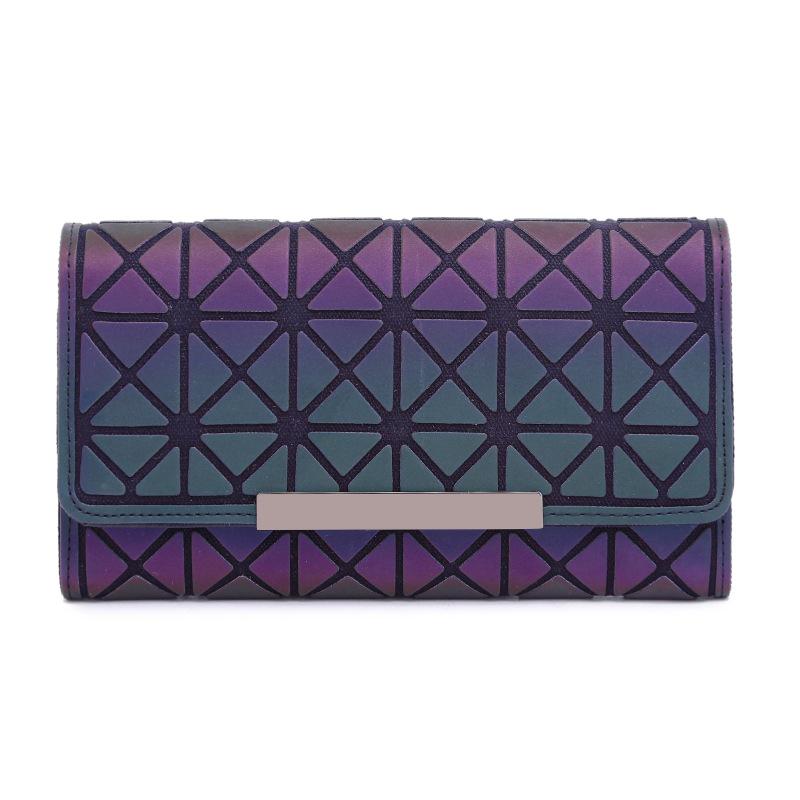 Women Wallet Clutch Female Long Noctilucent Purse Geometric Zipper Glowing Phone Wallet Ladies Fashion Luminous Clutch