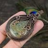 Prehnite Gemstone Copper Wire Wrap Jewelry Pendant 2.96