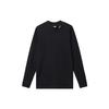 Solid Color Logo Print Stand Collar Long Sleeve T-Shirt Men Tops Black DX5869-010