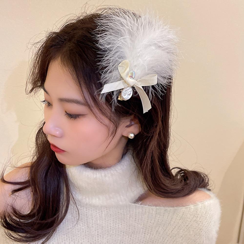 Props For Girl Female Barrettes Hair Accessories Feather Hair Clip Korean Style Hairpin