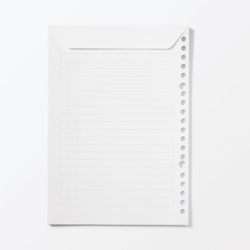 MUJI Refill Notebook Refills for Recording Household Accounting 6 84476204 Envelopes, A5, 20-Hole, Envelopes,