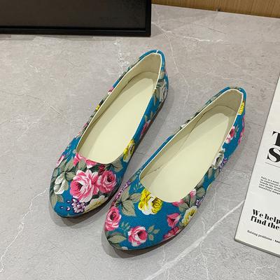 Женская обувь с цветочным принтом Женские балетки Большой размер 42 Женские лоферы Женская обувь Балетные женские балетки Zapatos Mujer WSH2223