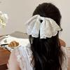 Lace Embroidered Bows Half Up Hair Clip For Women Vintage Style Spring Clasp Hairpin For Wedding Party Daily Use