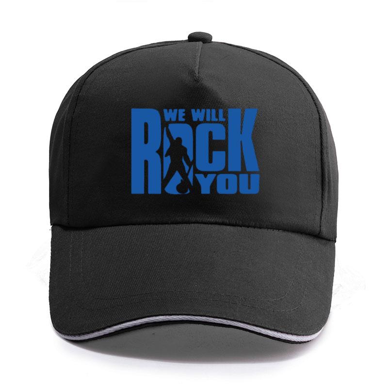 Cotton Trucker Caps We Will Rock You Print Baseball Cap Unisex Women Unisex Fashion Queen Rock Band Fans Rock Roll Hip Hop Hats