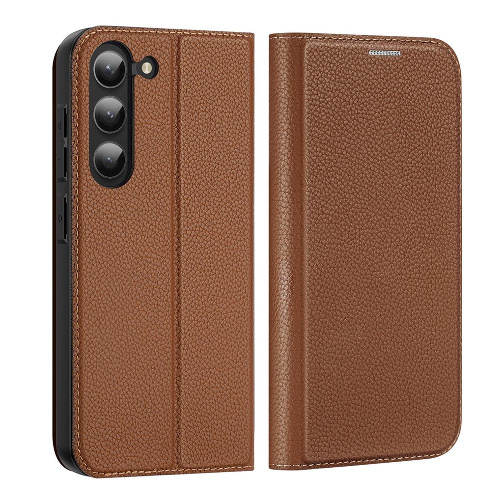 Dux Ducis Skin X2 Wallet Flip Case with Stand for Samsung Galaxy S23+ in Brown