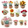 DIY Flower Potted Crochet Kit with Video Tutorials Hand-Knitted Cute Plant Wear Resist for Home Room Decor Desktop Ornament