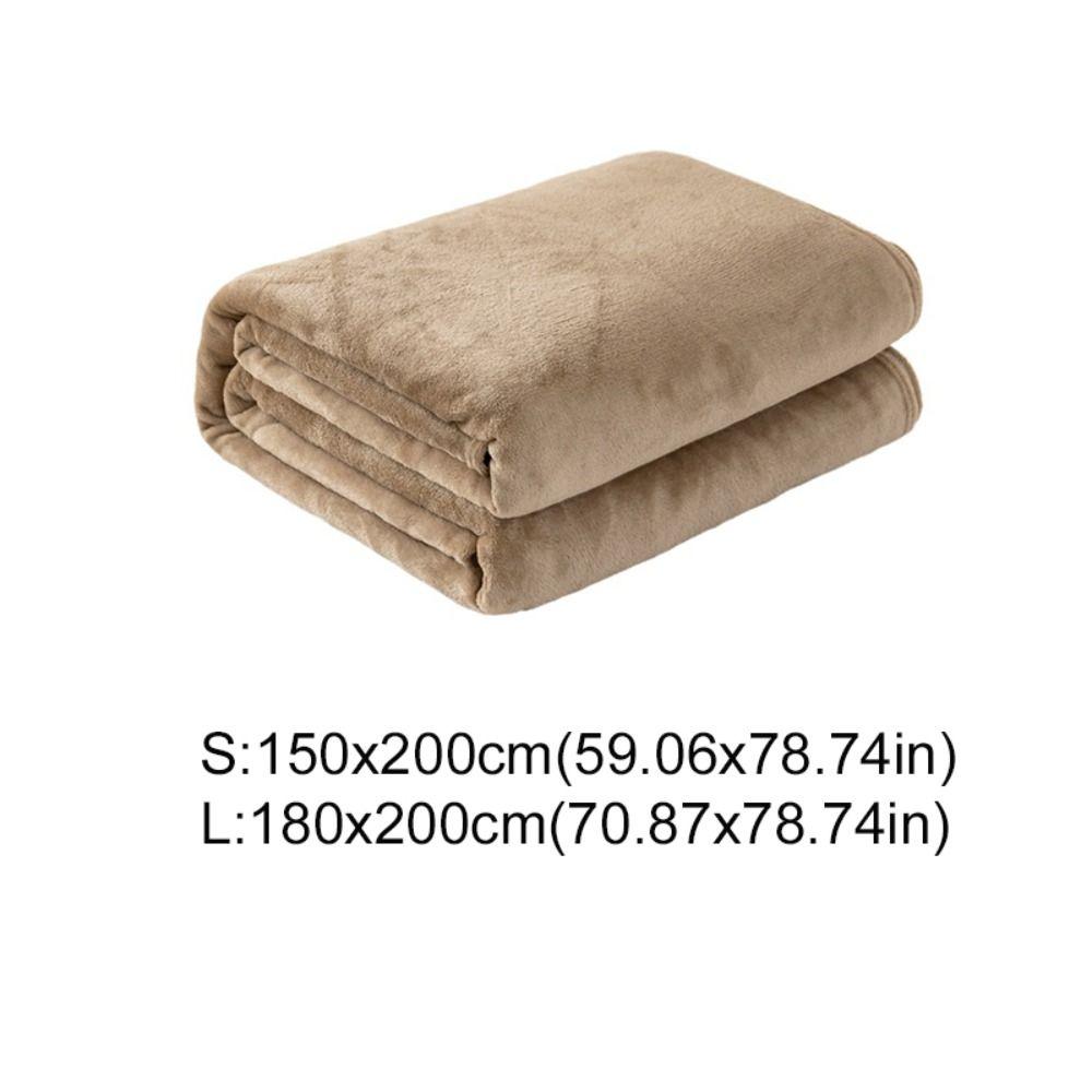 Skin-friendly Flannel Blanket Solid Color Bed Sheet Sofa Blanket Summer Sleep Blanket  Bedroom