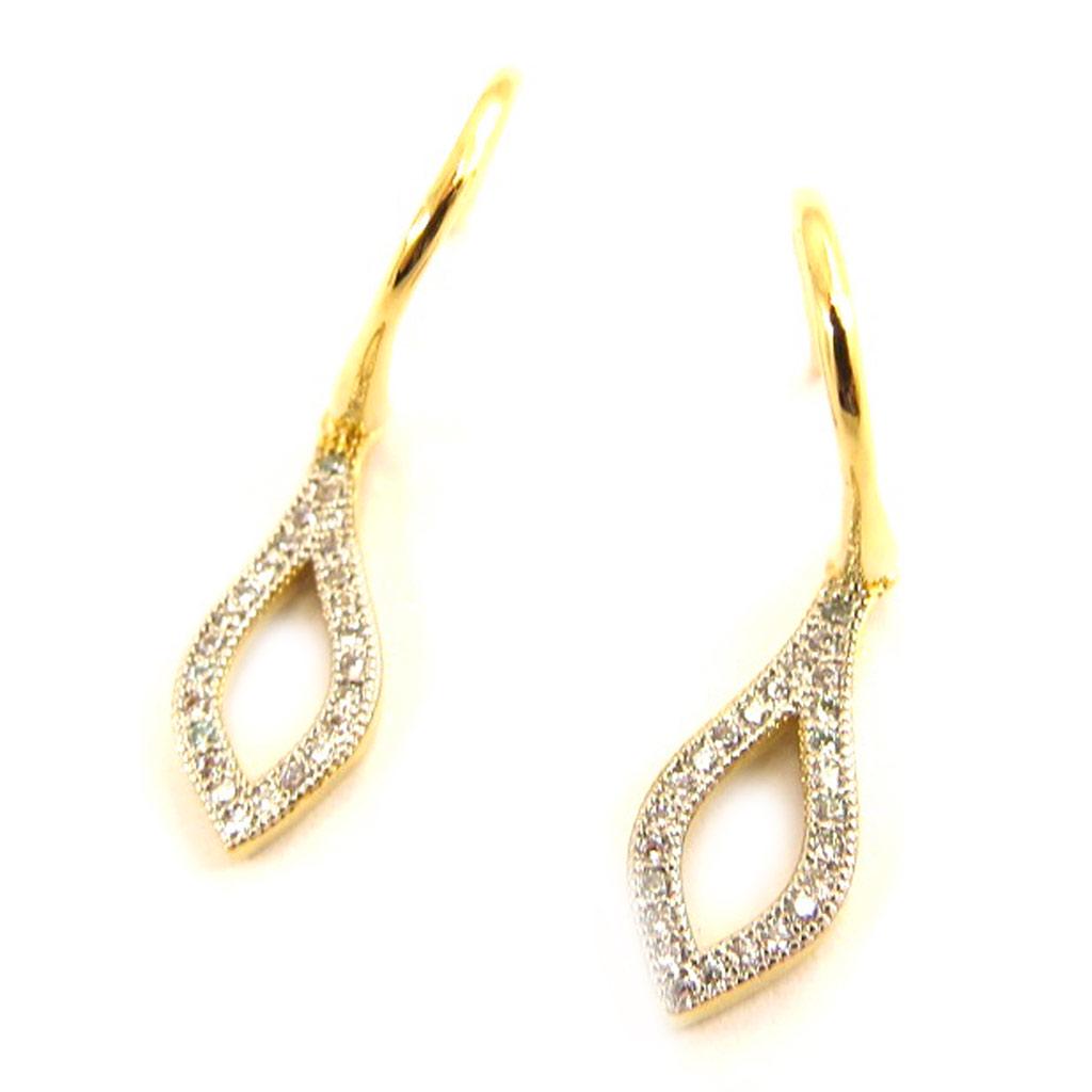 Les Trésors De Lily [L4691] - Позолоченные серьги «Сисси» белое золото - 32x7 мм