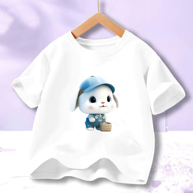 Girls' Anime Cartoon Short-Sleeve Cotton T-Shirt - Summer 2023 Trend