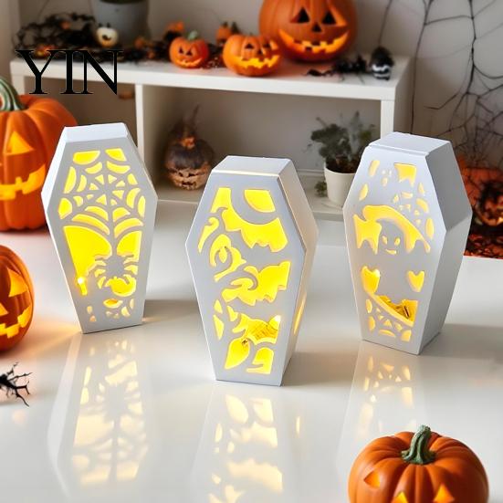 Силиконовая форма для абажура, форма для гробов на Хэллоуин, DIY полые формы на тему призраков, пауков, летучих мышей, поделки, литье гипса, цемента, эпоксидной смолы, пищевого качества