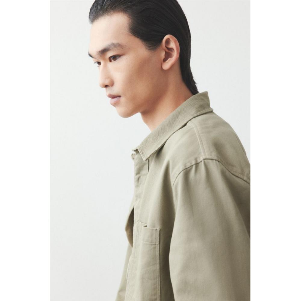 HM Regular Fit Cotton Twill oversHirt kHaki Green