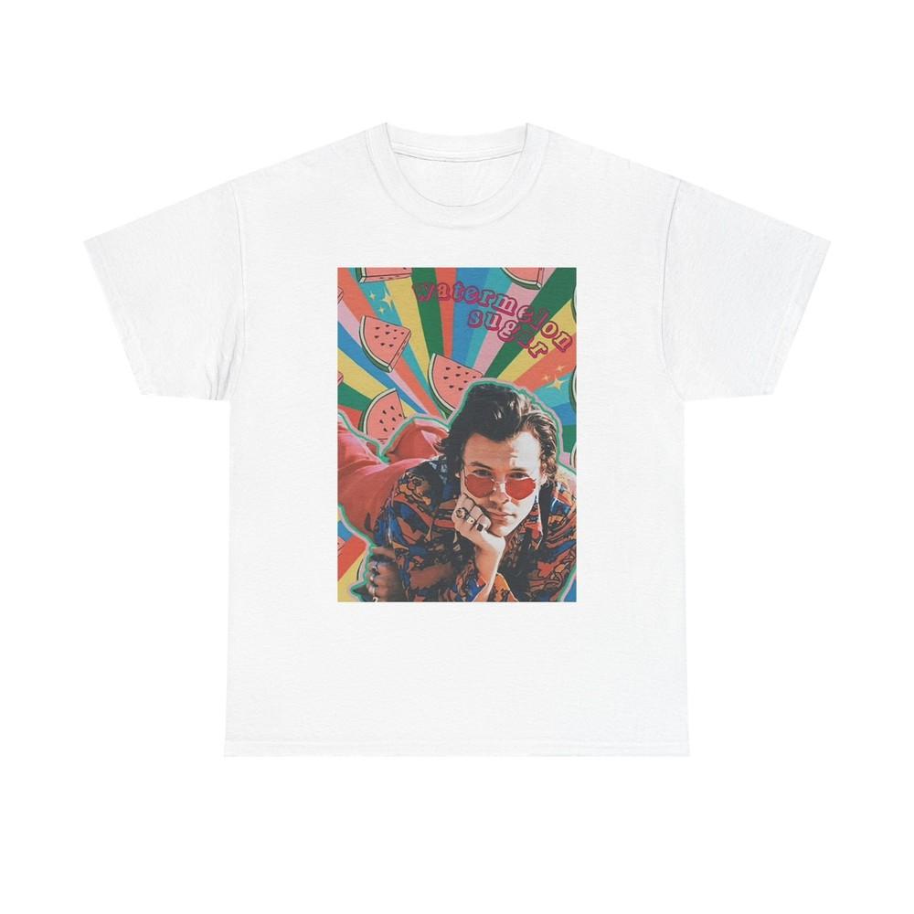 college students  Cotton T-shirt Watermelon Sugar Graphic T Shirt Retro Vibes Unisex Heavy Cotton Tee