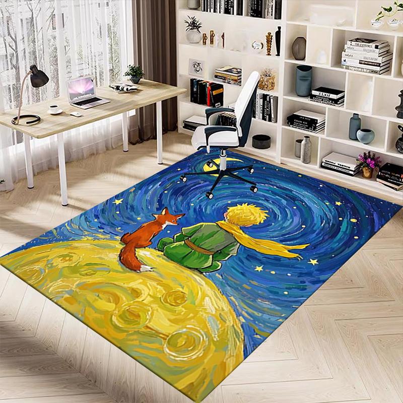 1 шт. Луна Маленький принц Очень большой Нескользящий ковер для пола, Офис, семья, спальня, студия, ковер большого размера, ковры для помещений