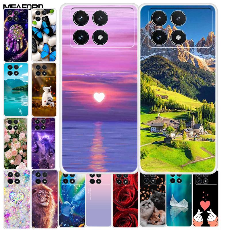 Clear Cover For Xiaomi Poco F6 Pro Case 2024 Paint Soft Silicone TPU Back Cases For Xiaomi Poco F6 Pro 5G Phone Cover Capa Coque