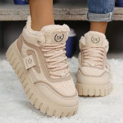 Женские высокие ботинки Зимняя серия: Новая бархатная подкладка, толстая подошва, дышащая повседневная обувь, элегантная и удобная