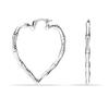 Серьги-кольца из стерлингового серебра 925 пробы с родиевым покрытием в форме сердца и бамбука для женщин-подростков