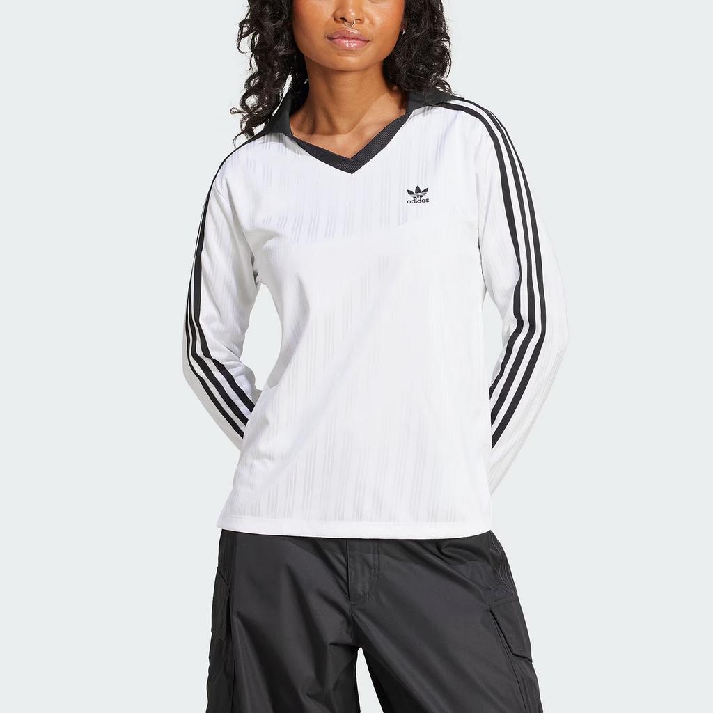 adidas Originals ADICOLOR Футбольная Жакардовая Рубашка-Поло Женская Белая JD2605
