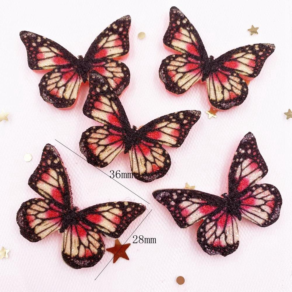 10 шт. фетровая ткань с блестками и блестками, красочная аппликация в виде бабочки, шитье