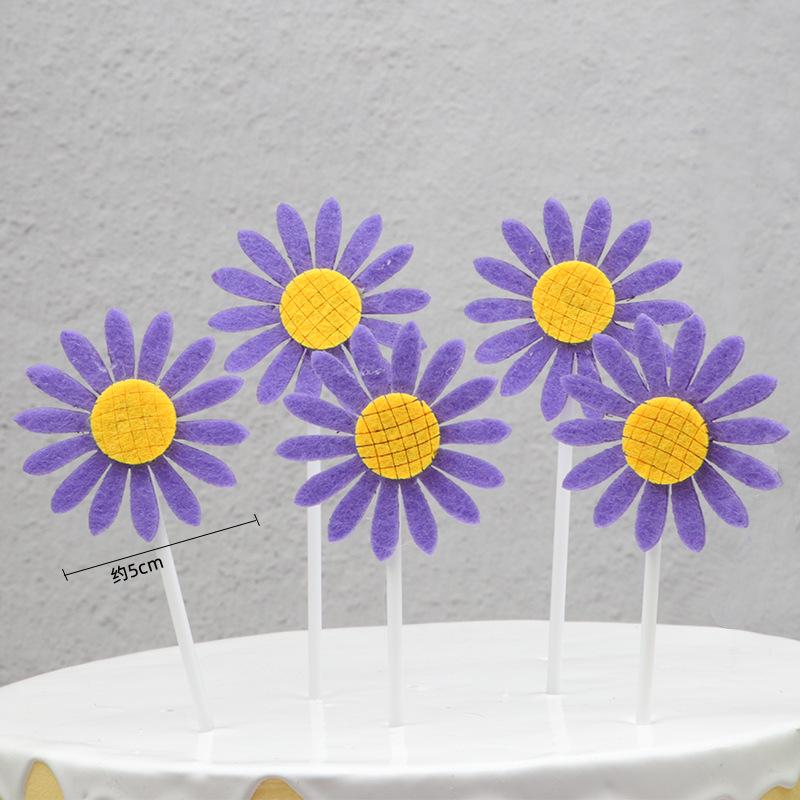 Sunflowers, Cake Baking Decoration Cards, Plugins, Sunflower Flags, Dessert Table Decorations, Card Inserts, Set of 5