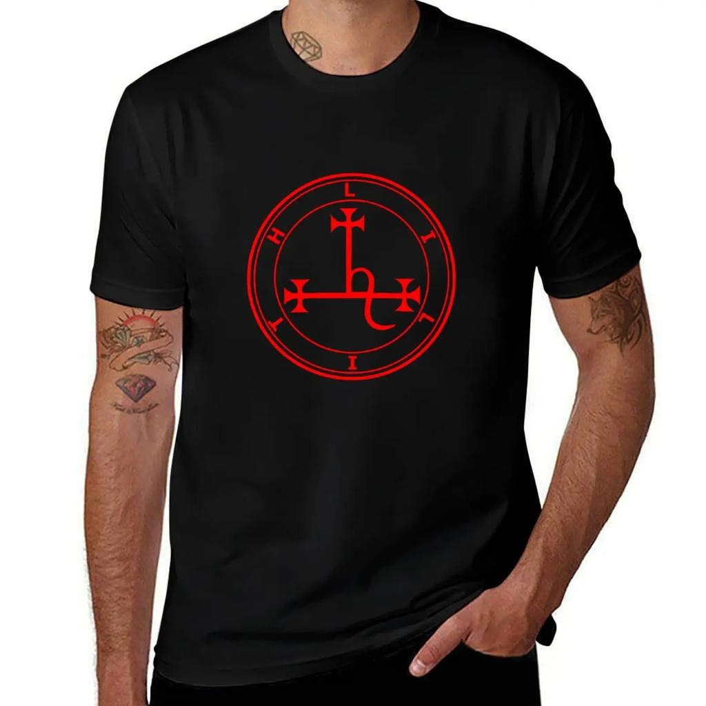 Lilith Ars Goetia Sigil Red T-Shirt sports fans boys animal print Men's t-shirts