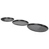 3pcs Carbon Steel Pizza Pan Professional Prevents Stick Round Pizza Tray with Holes for Oven Restaurants and Home