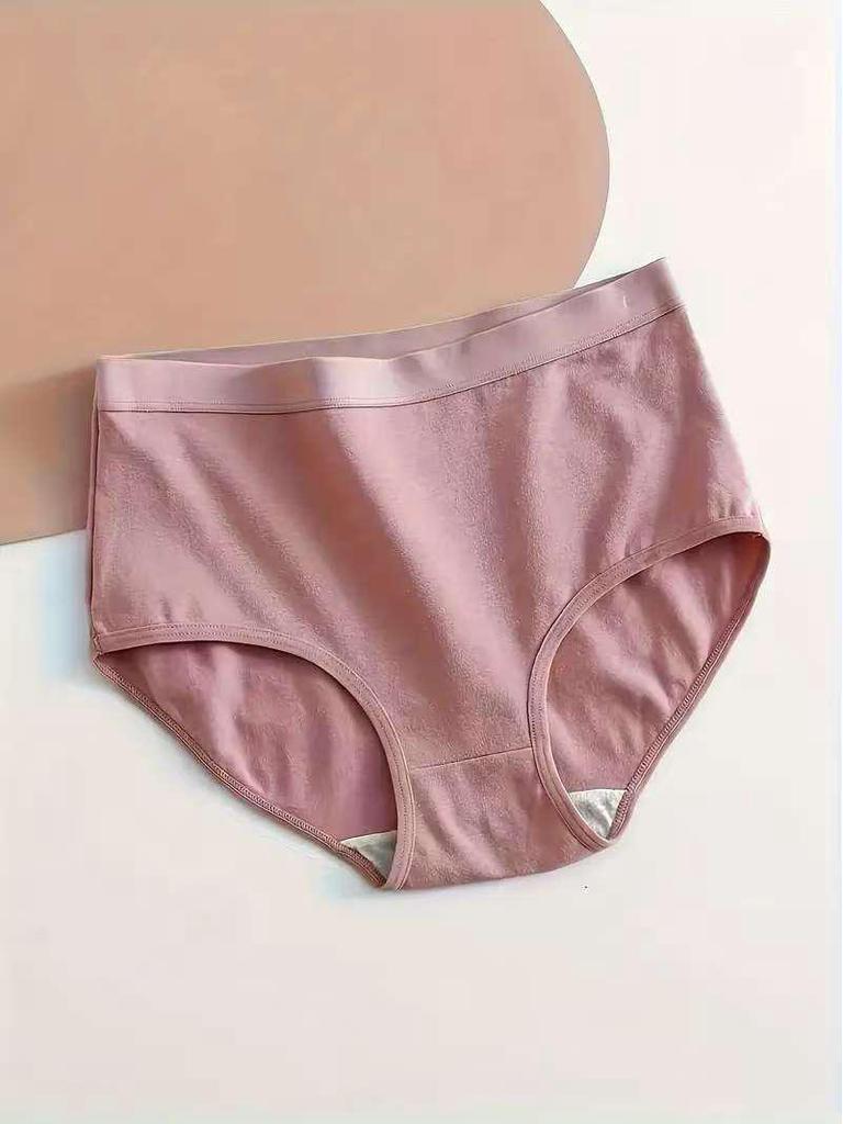 Women's Seamless Cotton Panties - Solid Color, Soft, Breathable, Sporty Style