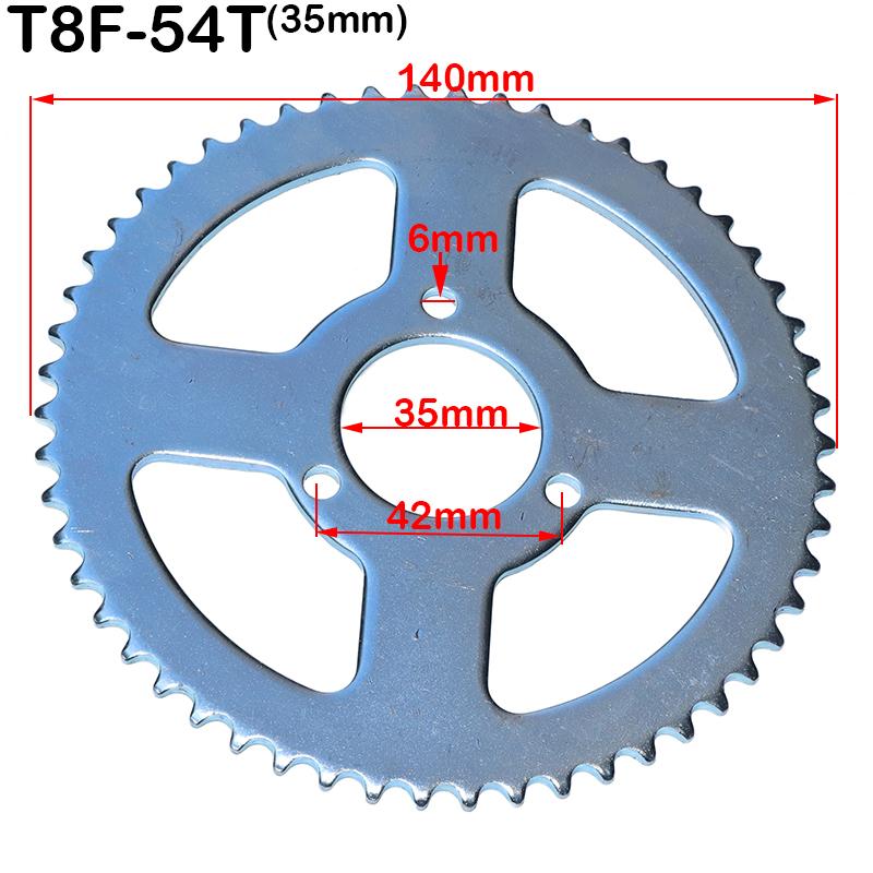 38 44 54 58 64 74 Tooth T8F 29MM 35MM 54MM Rear Sprocket for Mini Moto ATV Quad Dirt Pit Pocket Bike Cross 47cc 49cc Accessories