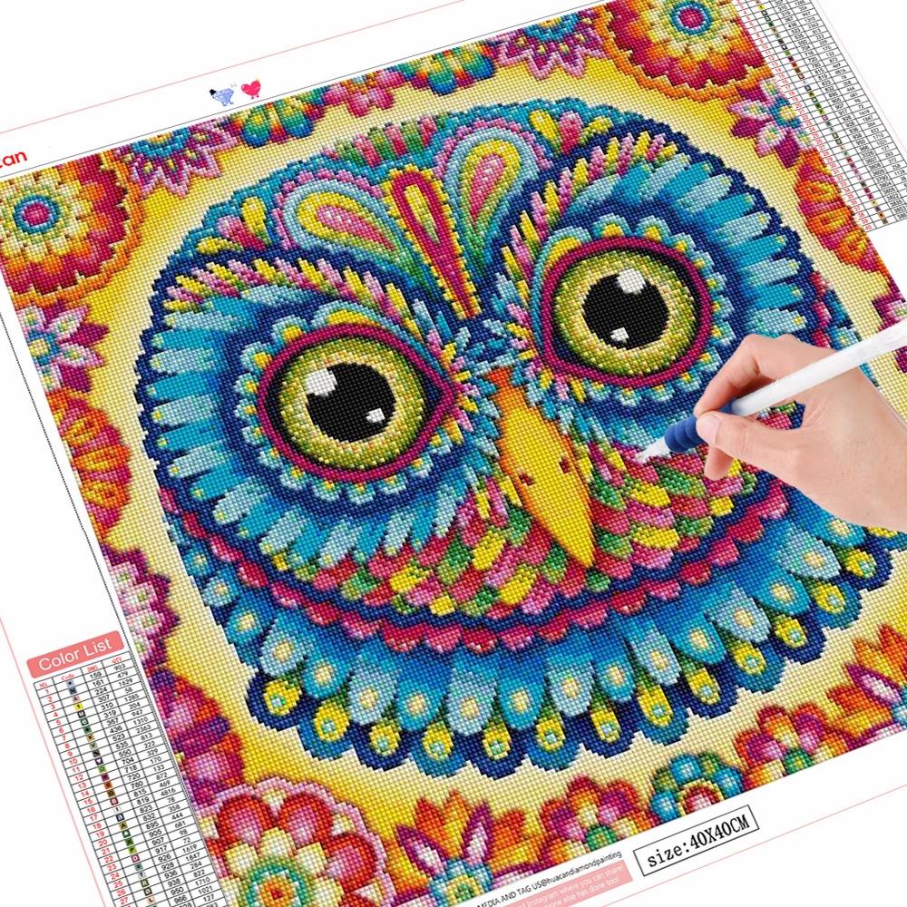 5D Full Drill Square Diamond Painting Owl Picture Of Rhinestone Diamond Embroidery Animal Cross Stitch Handmade Gift