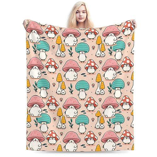Cartoon Mushroom Blanket Sofa Bedroom Flannel Blanket Portable Lunch Break Blanket